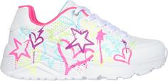 Rückansicht von Skechers UNO LITE MY DRIP Sneaker Kinder white-neon multi