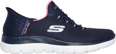 Rückansicht von Skechers Summits Sneaker Damen navymesh-pinktrim