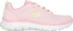 Rückansicht von Skechers Flex Appeal 5.0 Sneaker Damen pinkmesh-yellowtrim