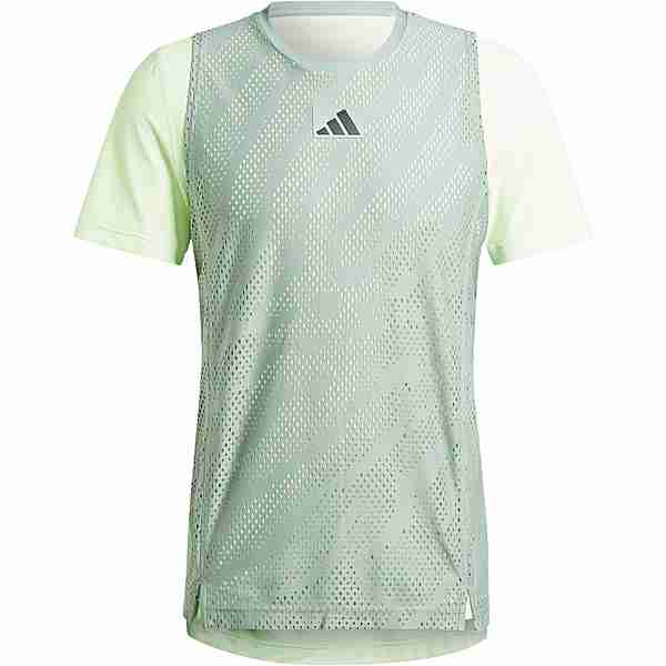 adidas Pro Tennisshirt Herren silver green-green spark