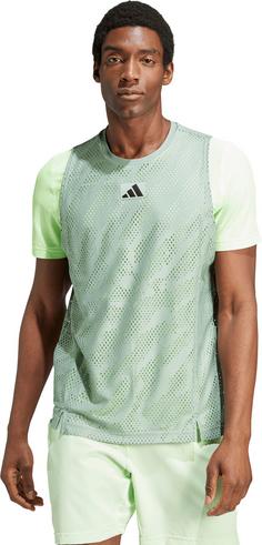 Rückansicht von adidas Pro Tennisshirt Herren silver green-green spark