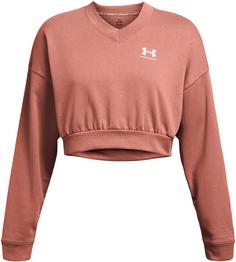 Under Armour Rival Terry Sweatshirt Damen canyon pink-white