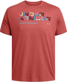 Under Armour Wordmark Funktionsshirt Herren sedona red-silt