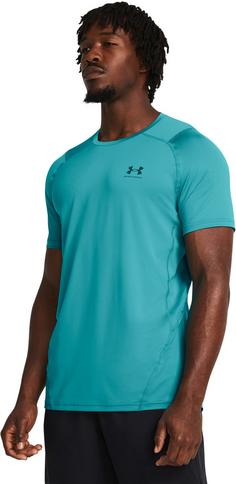 Rückansicht von Under Armour Heatgear Fitted Funktionsshirt Herren circuit teal-hydro teal