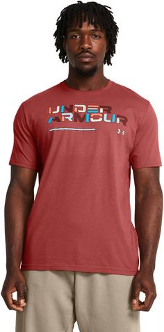 Rückansicht von Under Armour Wordmark Funktionsshirt Herren sedona red-silt