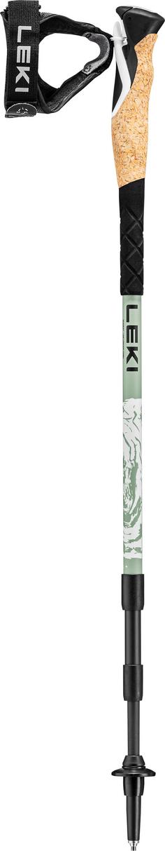 Rückansicht von LEKI Cross Hike Carbon Wanderstock envy-white-black