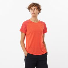 Rückansicht von Salomon OUTLINE Funktionsshirt Damen cherry tomato-valiant poppy