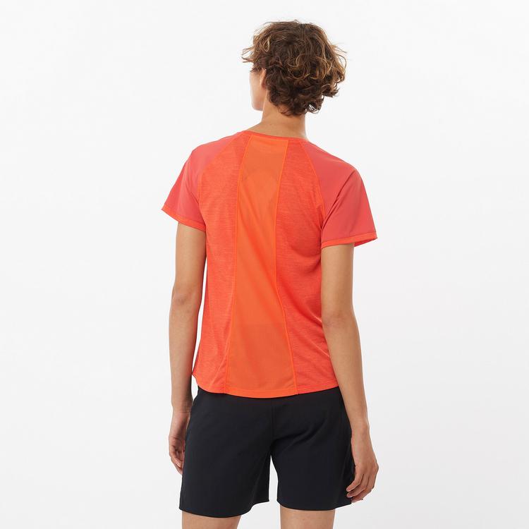 Salomon Salomon OUTLINE Funktionsshirt Damen - cherry tomato-valiant poppy - 1 | SportScheck