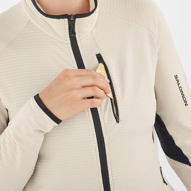 Salomon Salomon ESSENTIAL LIGHTWARM Fleecejacke Damen - rainy day-deep black - 3 | SportScheck