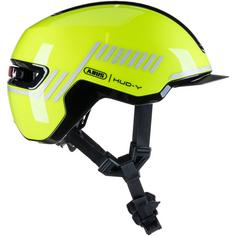 Rückansicht von ABUS HUD-Y Fahrradhelm signal yellow