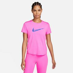 Rückansicht von Nike ONE SWSH HBR Funktionsshirt Damen playful pink-hyper royal