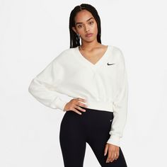Rückansicht von Nike Phoenix Sweatshirt Damen sail-black