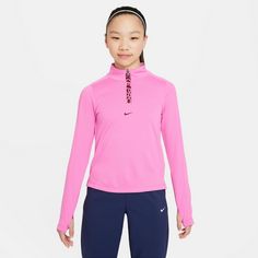 Rückansicht von Nike PRO Funktionsshirt Kinder playful pink-dark team red