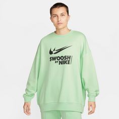 Rückansicht von Nike Sweatshirt Damen vapor green-black