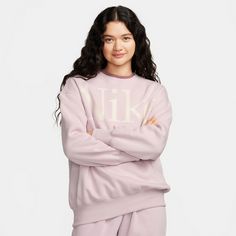 Rückansicht von Nike Phoenix Oversized Sweatshirt Damen platinum violet-smokey mauve
