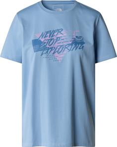 The North Face FOUNDATION TRACES GRAPHIC T-Shirt Damen steel blue