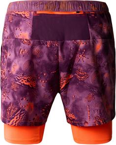 Rückansicht von The North Face SUNRISER 2IN1 Funktionsshorts Herren vivid flame trailglyph