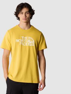 Rückansicht von The North Face WOODCUT DOME T-Shirt Herren yellow silt