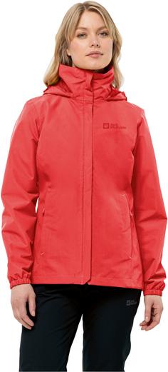 Rückansicht von Jack Wolfskin STORMY POINT 2L Regenjacke Damen vibrant red