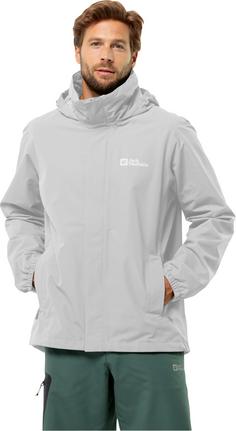 Rückansicht von Jack Wolfskin STORMY POINT 2L Regenjacke Herren cool grey