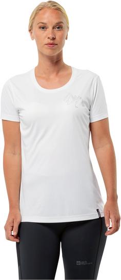 Rückansicht von Jack Wolfskin PEAK GRAPHIC Funktionsshirt Damen stark white