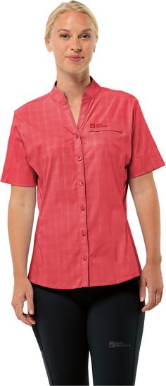 Rückansicht von Jack Wolfskin NORBO Funktionsbluse Damen vibrant red check