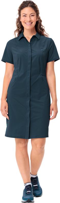 Rückansicht von VAUDE Farley Kurzarmkleid Damen dark sea