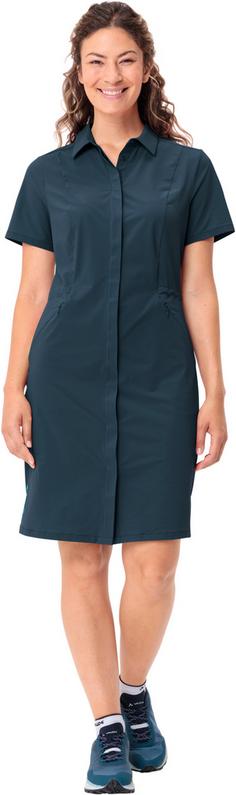 Rückansicht von VAUDE Farley Stretch Kurzarmkleid Damen dark sea