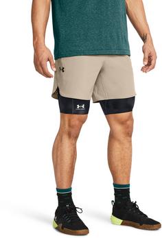 Rückansicht von Under Armour Peak Funktionsshorts Herren timberwolf taupe-black