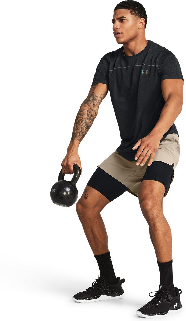 Under Armour Under Armour Rush Wordmark Funktionsshirt Herren - black-mod gray-black - 3 | SportScheck