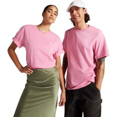 Rückansicht von CONVERSE Star Chevron T-Shirt Damen oops pink