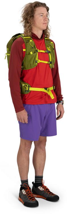 Rückansicht von Osprey Talon Velocity 20 Wanderrucksack Herren matcha green-lemongrass