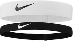 Nike FLEX 2PK Haarband Damen black-white-black