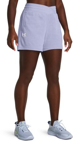 Rückansicht von Under Armour Rival Terry Sweatshorts Damen celeste-white