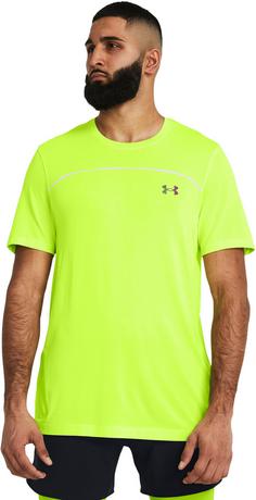 Rückansicht von Under Armour Rush Wordmark Funktionsshirt Herren high-vis yellow-white-black