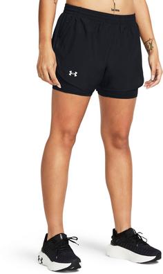 Rückansicht von Under Armour FLY BY Laufshorts Damen black-black-reflective