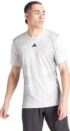 Rückansicht von adidas Freelift Pro Tennisshirt Herren grey one