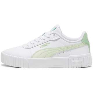 PUMA Carina 2.0 Jr Sneaker Kinder puma white-green illusion-pure green