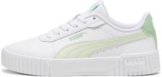 PUMA Carina 2.0 Jr Sneaker Kinder puma white-green illusion-pure green