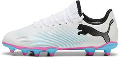 PUMA FUTURE 7 PLAY FG/AG Jr Fußballschuhe Kinder puma white-puma black-poison pink