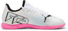 Rückansicht von PUMA FUTURE 7 PLAY IT Jr Fußballschuhe Kinder puma white-puma black-poison pink