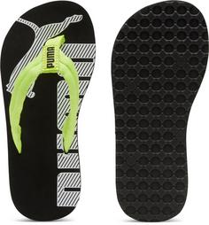 Rückansicht von PUMA EPIC FLIP V2 Zehentrenner Kinder lime pow-puma black-puma white