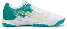 Rückansicht von PUMA Attacourt Hallenschuhe Herren puma white-ocean tropic-sparkling green-lime squeeze