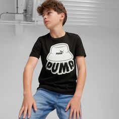 Rückansicht von PUMA ESSENTIALS MID 90S T-Shirt Kinder puma black