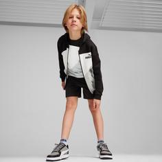 Rückansicht von PUMA POWER COLORBLOCK Sweatjacke Kinder puma black