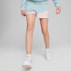 Rückansicht von PUMA POWER COLORBLOCK Shorts Kinder turquoise surf