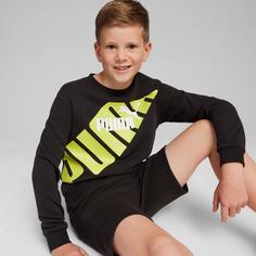 Rückansicht von PUMA POWER Sweatshirt Kinder puma black