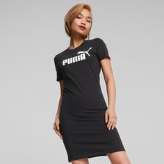 Rückansicht von PUMA Essentials Jerseykleid Damen puma black