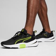 Rückansicht von PUMA PWRFrame TR 3 Fitnessschuhe Herren puma black-olive green-lime pow