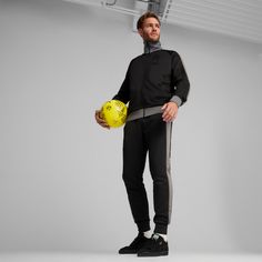 Rückansicht von PUMA Borussia Dortmund Trainingsjacke Herren puma black-flat medium gray